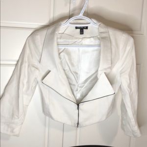 UK2LA crop jacket top front zipper half sleeve